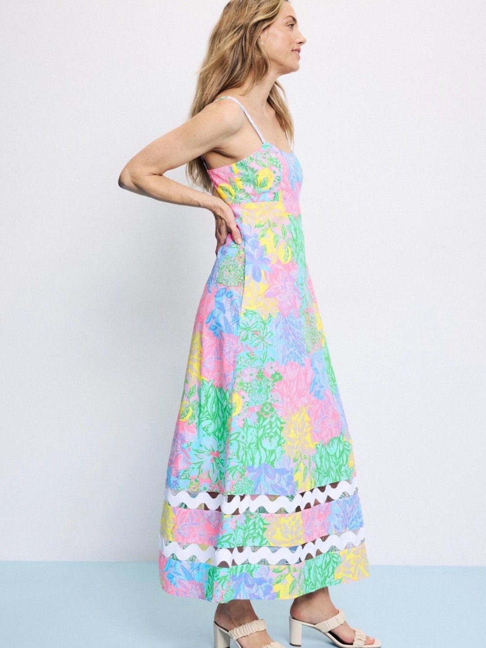 NWT Lilly Pulitzer Haley Midi Dress Bright Delight Patch Size 12 $278 - Picture 3 of 9